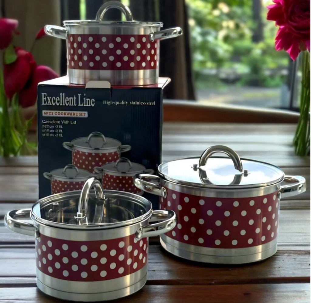 6-djelni set inox šerpi "Excellent line"