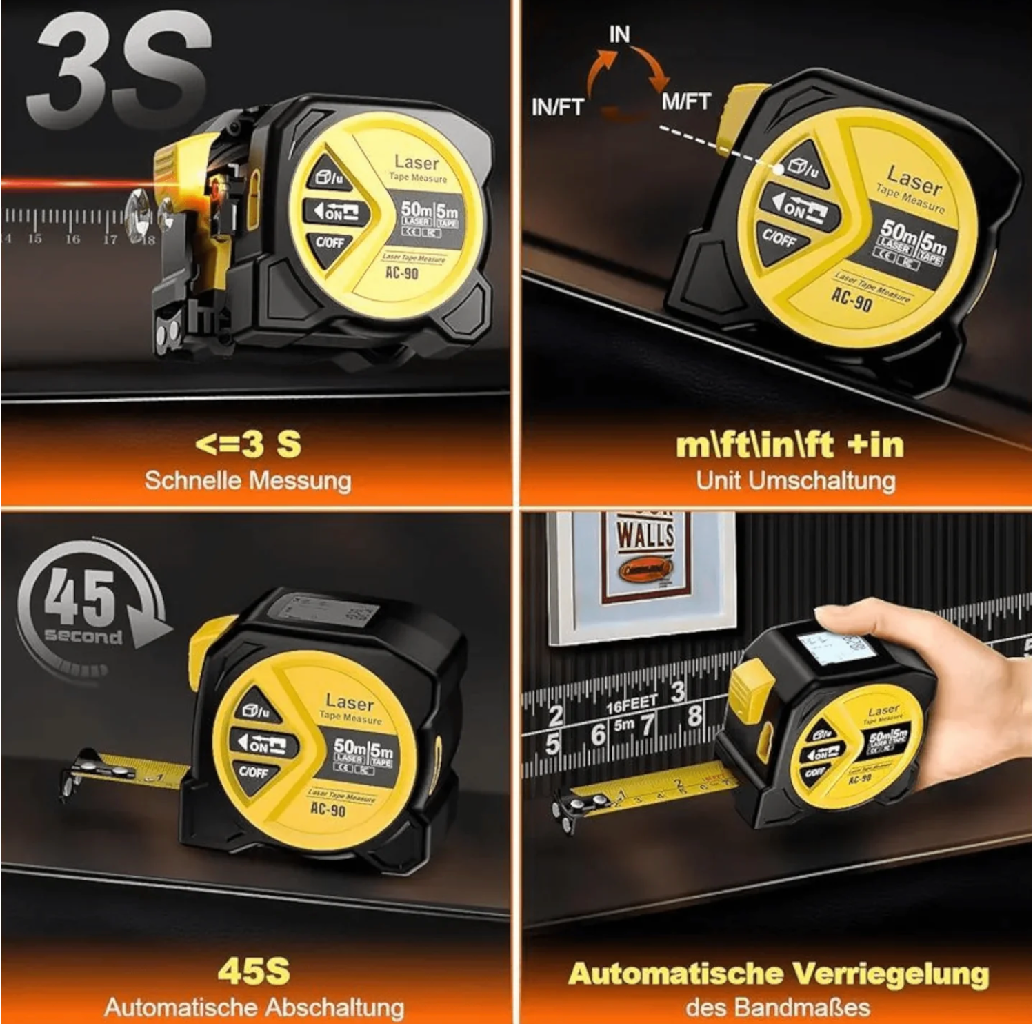2u1 digitalni laserski metar + obični metar