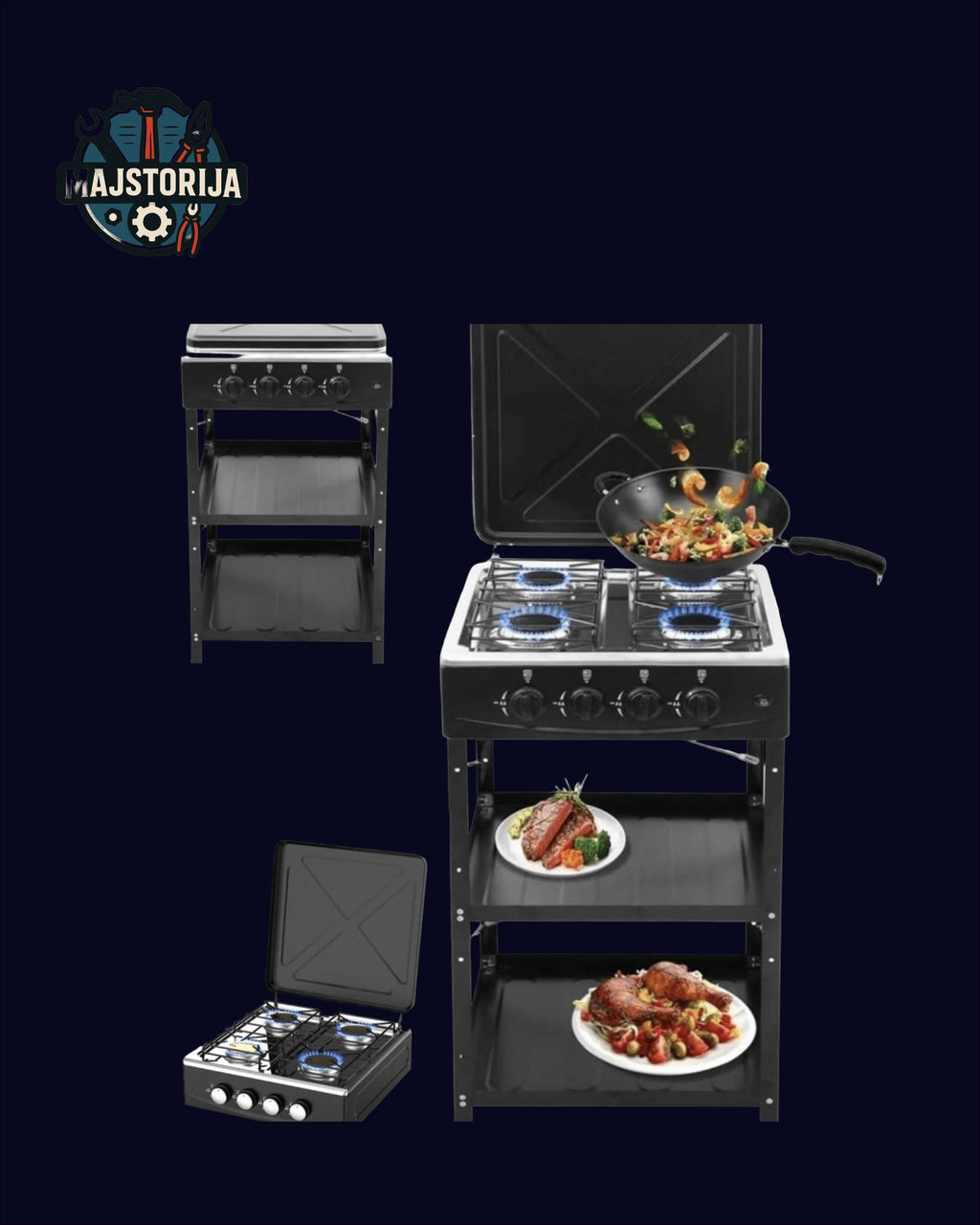 Plinska kuhinjska ploča sa 4 plamenika - "BOKO"