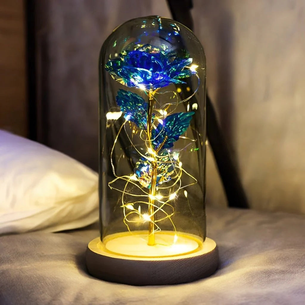 LED vječna ruža u staklenoj kupoli