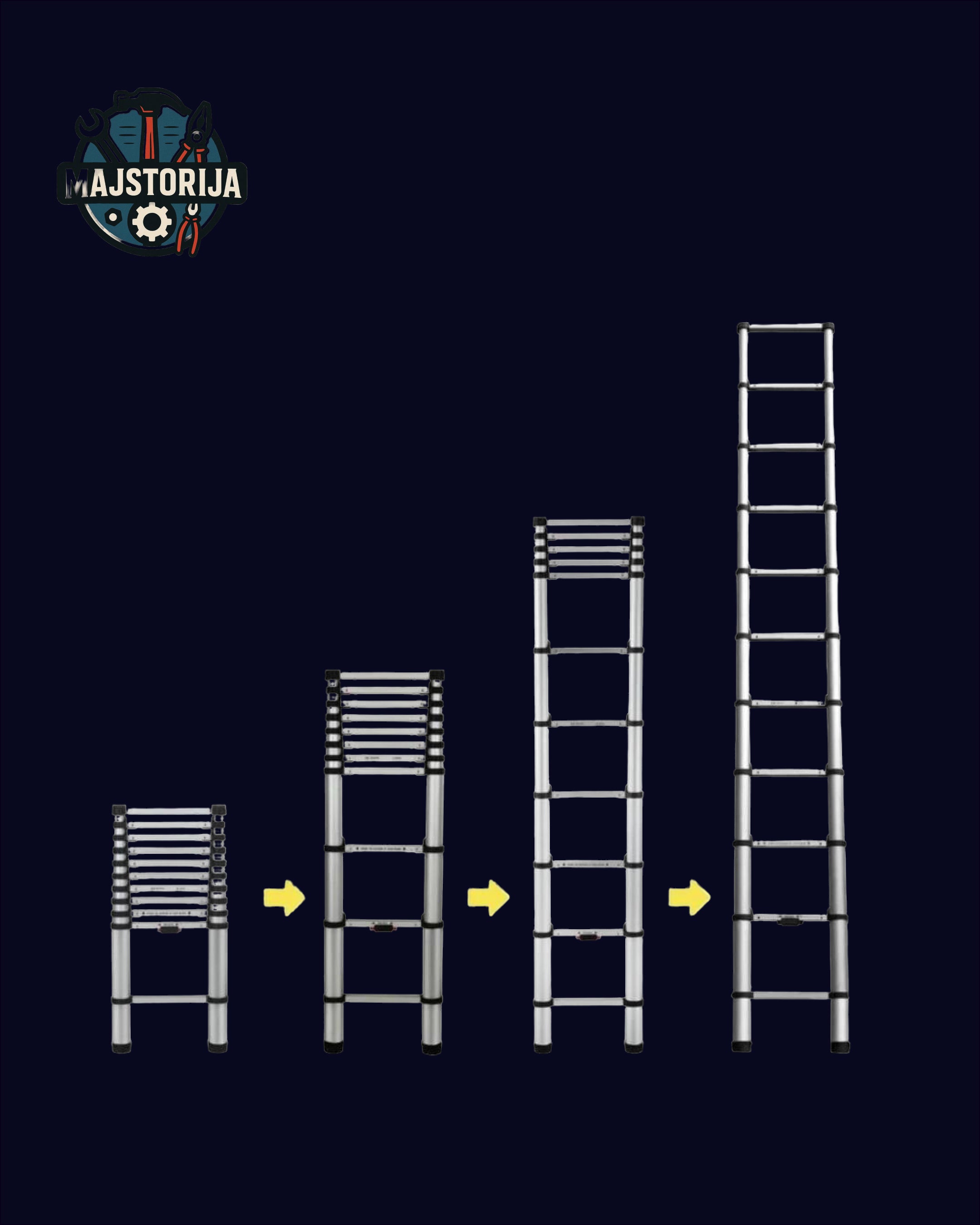 Teleskopske ljestve 3,2m ili 3,8m