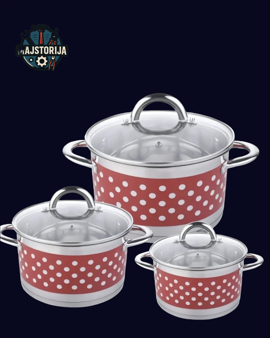 6-djelni set inox šerpi "Excellent line"